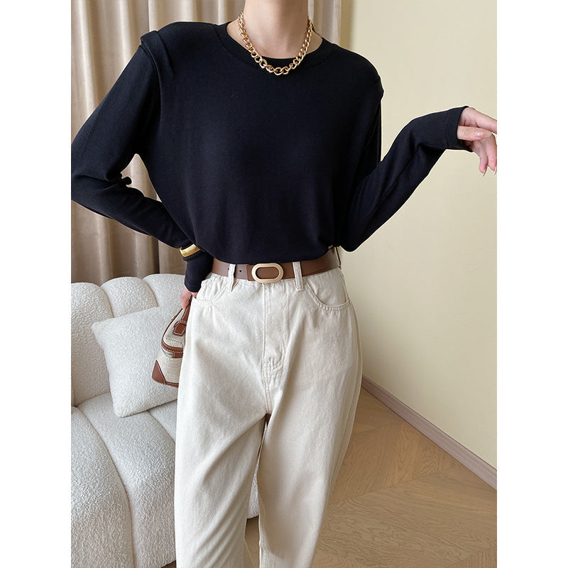 Damen Langarmshirt Feine Struktur Eveloria