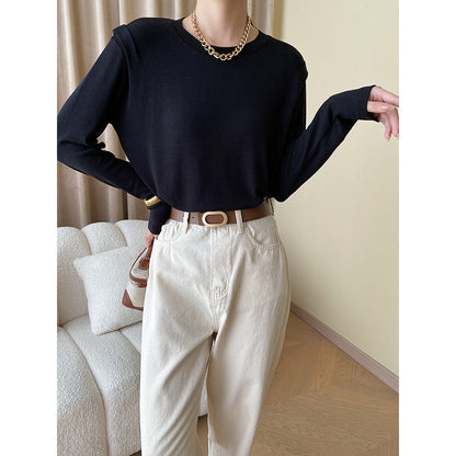 Damen Langarmshirt Feine Struktur Eveloria