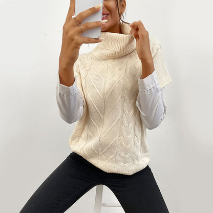 Damen Strickpullover Stehkragen Eveloria