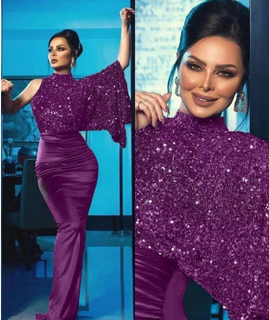 Damen Abendkleid Glitzer Oberteil Elegant Eveloria