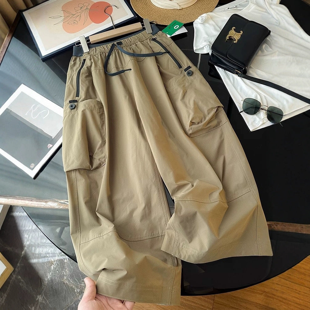 Damen Cargo-Shorts Funktionale Sommerhose Beige