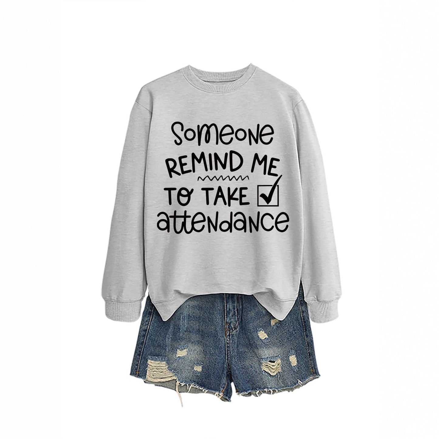 Damen Sweatshirt Witziges Motiv Grau Eveloria