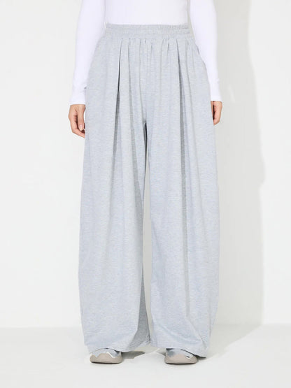 Damen Palazzo-Hose Elastischer Bund Falten Eveloria