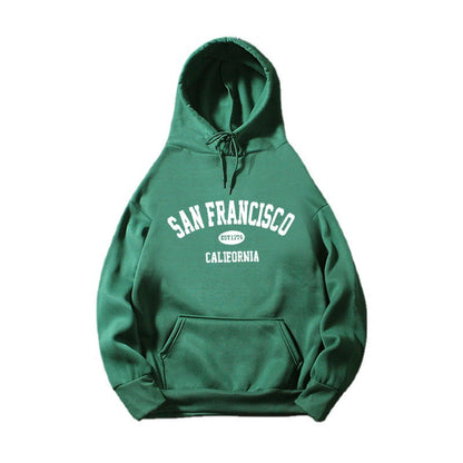 Damen Kapuzenpullover Lässig San Francisco Print Bequem