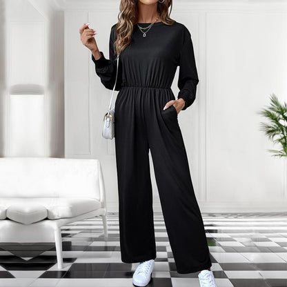 Damen Jumpsuit Tailliert Mit Seitentaschen Eveloria