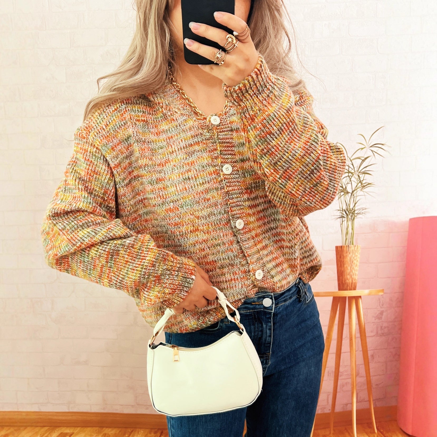 Damen Cardigan Bunt Gestrickt - Eveloria