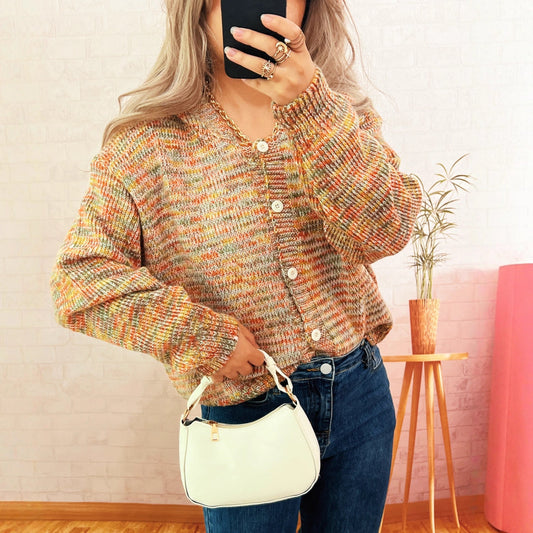 Damen Cardigan Bunt Gestrickt - Eveloria