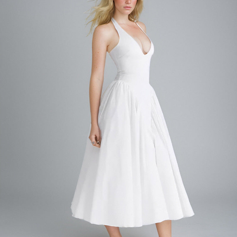 Damen Maxikleid V-Ausschnitt Fließend Eveloria