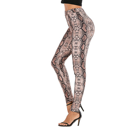 Damen Leggings Python-Design Hoher Bund Komfort Eveloria