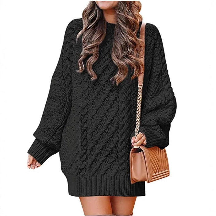 Damen Strickpullover Groß Zopfdesign Eveloria