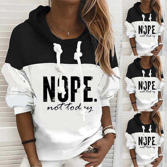 Damen Kapuzenpullover mit Schriftzug Schwarz - Eveloria
