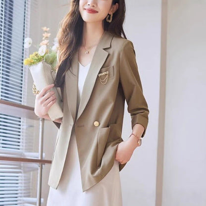 Damen Blazer Modisch Elegant Knöpfe Eveloria