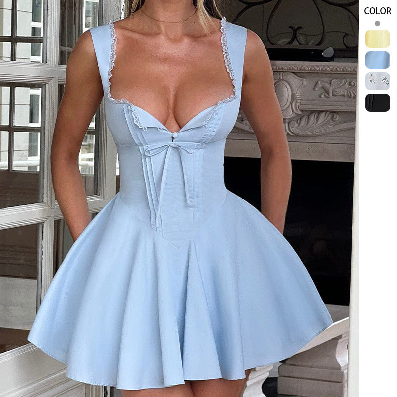 Damen Minikleid Tailliert Verspielt - Eveloria