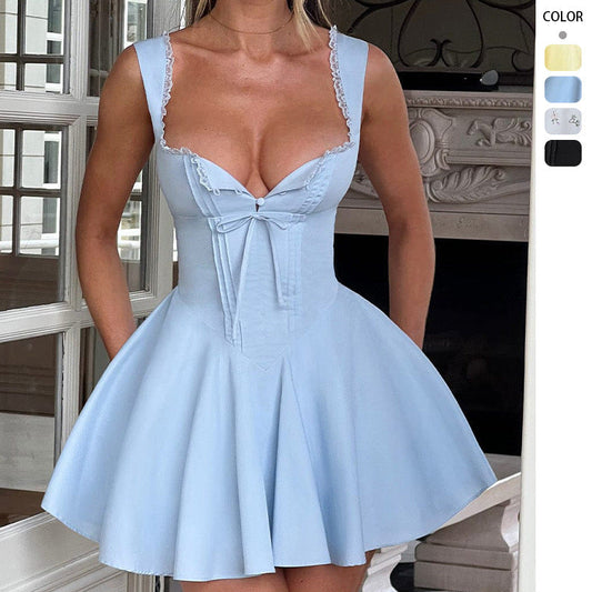 Damen Minikleid Tailliert Verspielt - Eveloria