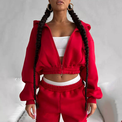 Damen Fleece-Jumpsuit mit Kapuze Weit Schnitt Eveloria