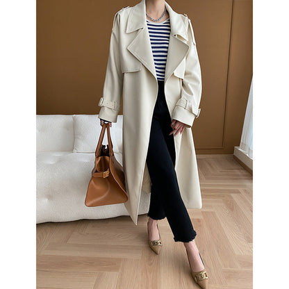 Damen Trenchcoat mit Revers und Taschen Eveloria