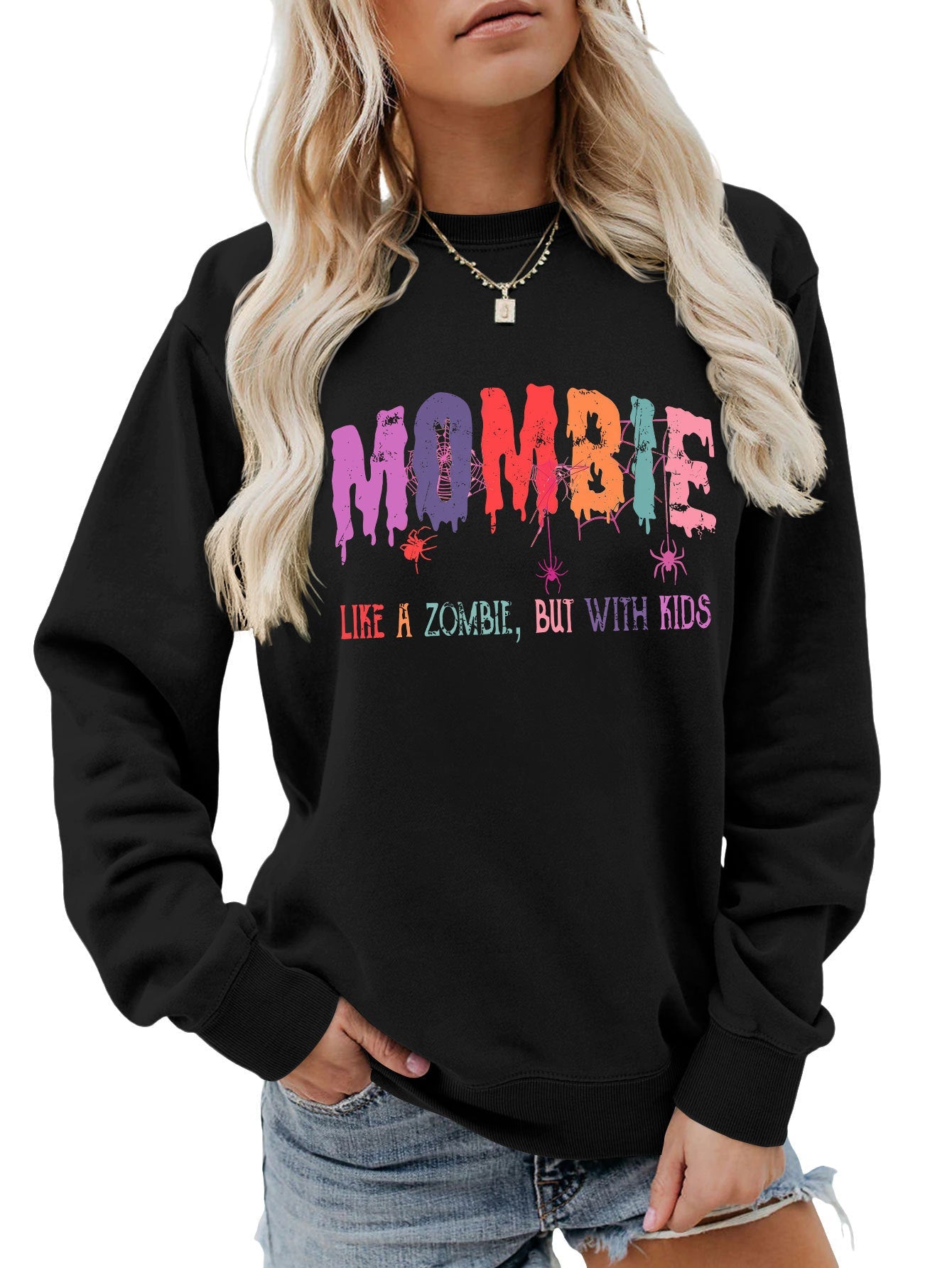 Damen Sweatshirt Zombie Motiv Eveloria