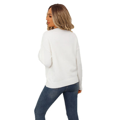 Damen Pullover Großzügig Auffälliger Schriftzug Eveloria