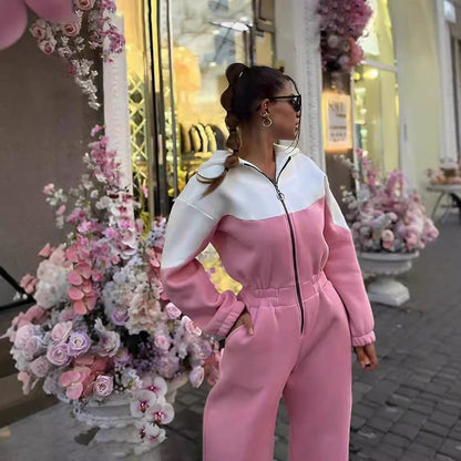 Damen Sport Jogginganzug Farbige Einsätze Eveloria