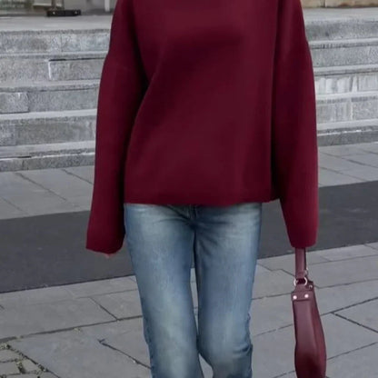 Damen Oversized Pullover Eveloria Weich Beige