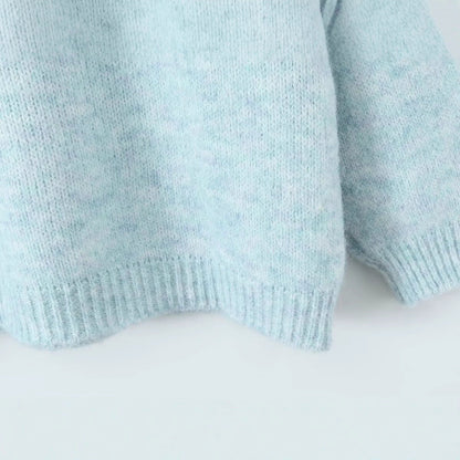 Damen Strickpullover Rundhals Kuschelig Eveloria