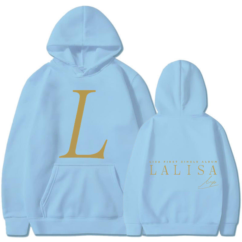 Damen Kapuzensweater mit Initialen-Print und Kängurutasche