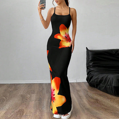 Damen Maxikleid Floral Tailliert Eveloria