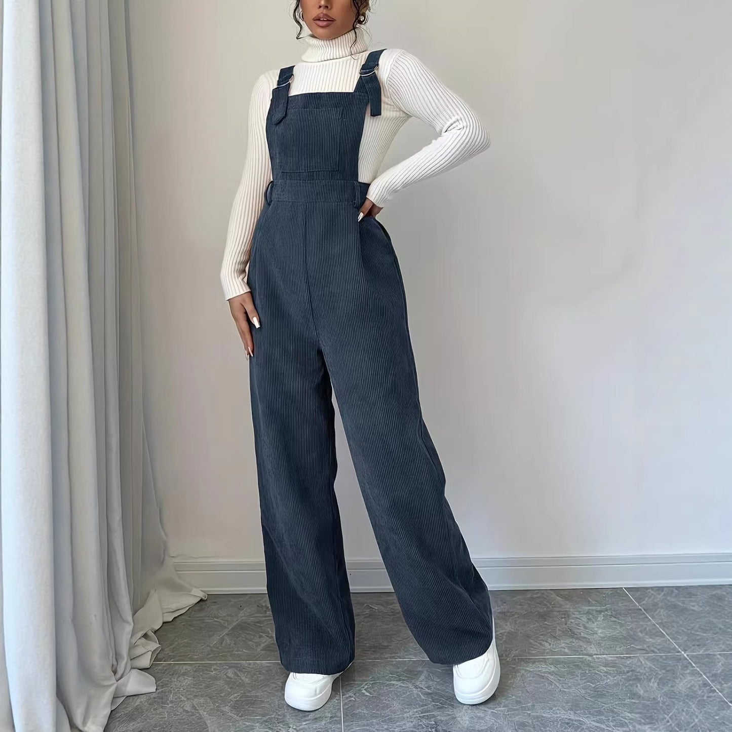 Damen Cord-Overall Lässig Geschnitten Eveloria