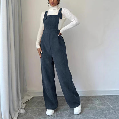 Damen Cord-Overall Lässig Geschnitten Eveloria