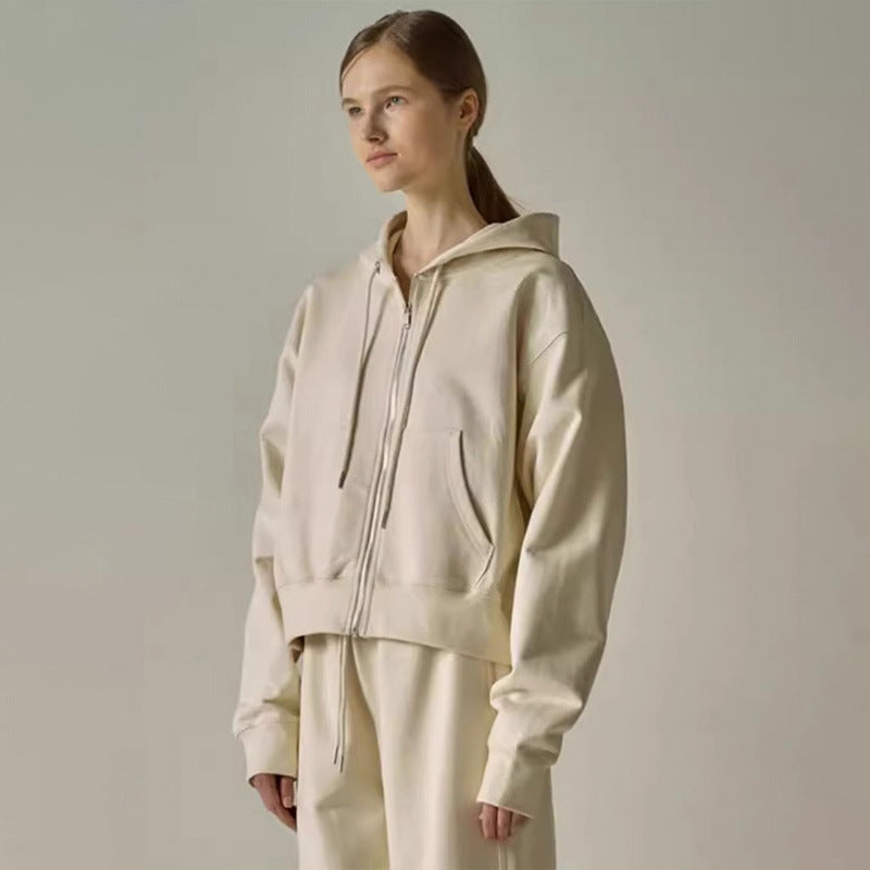Damen Kapuzen-Sweatjacke Reißverschluss Taschen Schwarz Eveloria - Eveloria