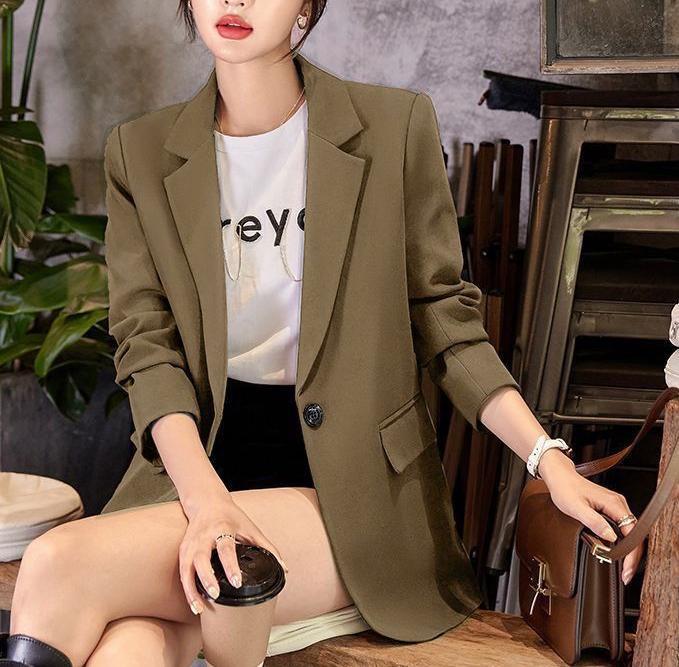 Damen Blazer Moderner Schnitt Hochrevers Eveloria
