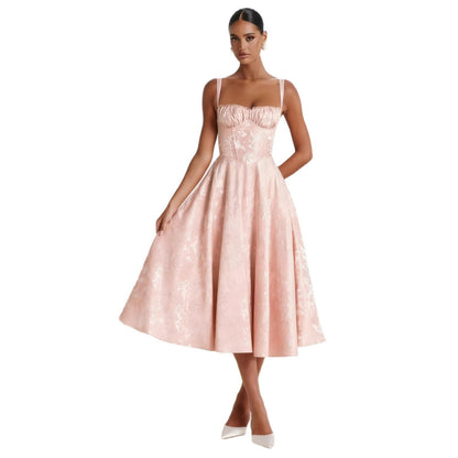Damen Cocktailkleid Gerafftes Oberteil Voluminöser Rock Eveloria
