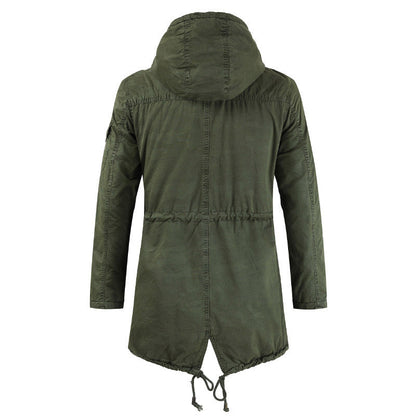 Herren Parkajacke Kapuze Taschen Funktionell Eveloria