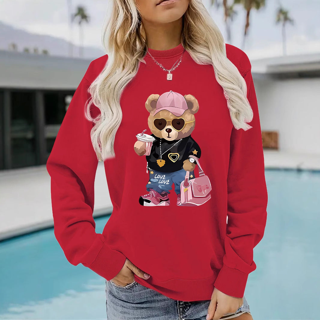 Damen Sweatshirt Cartoon Bär Motiv Eveloria