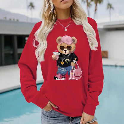 Damen Sweatshirt Cartoon Bär Motiv Eveloria