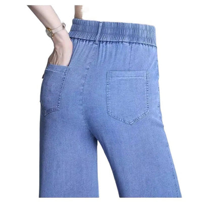 Damen Weite Jeanshose Elastisch Eveloria