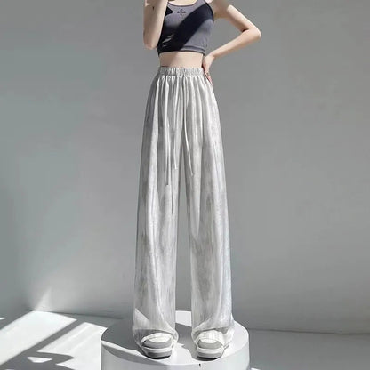 Damen Palazzo-Hose Atmungsaktives Material Elastischer Bund
