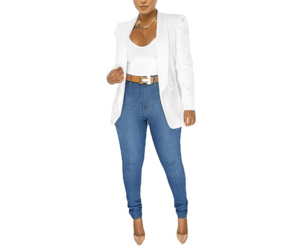 Damen Blazerjacke Puffärmel Tailliert Eveloria