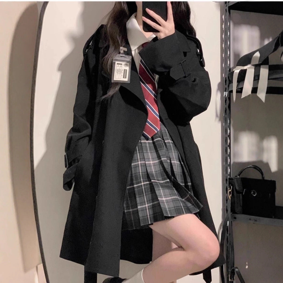 Damen Trenchcoat Oversized Schnitt Eveloria
