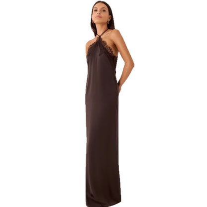 Damen Maxikleid Spitzen-Bustier Fließend Eveloria