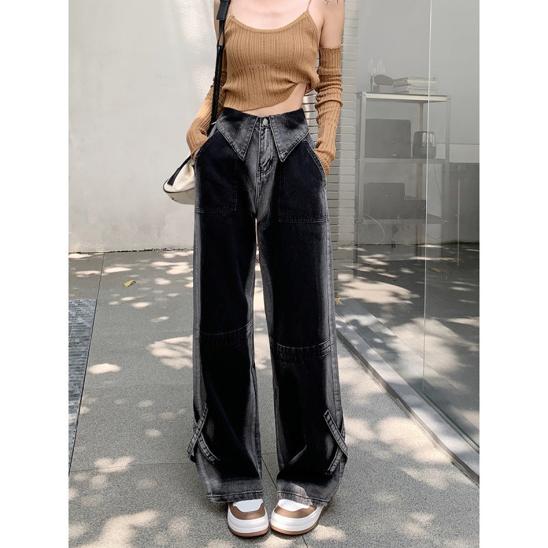 Damen Weite Jeans Mit Seitenschlitzen Eveloria - Eveloria