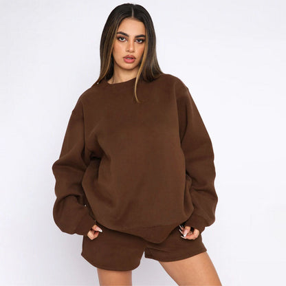 Damen Sweater-Shorts-Set Freizeitlook Eveloria