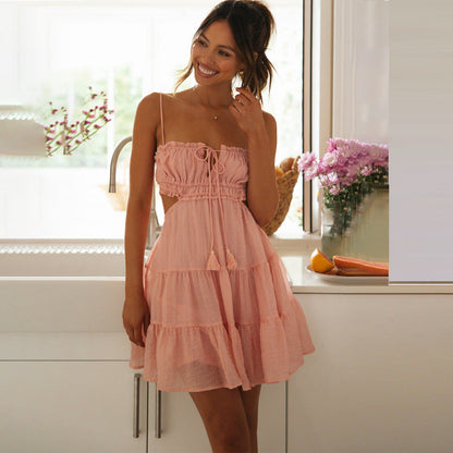 Damen Sommerkleid Eveloria Leicht Baumwolle Pastell