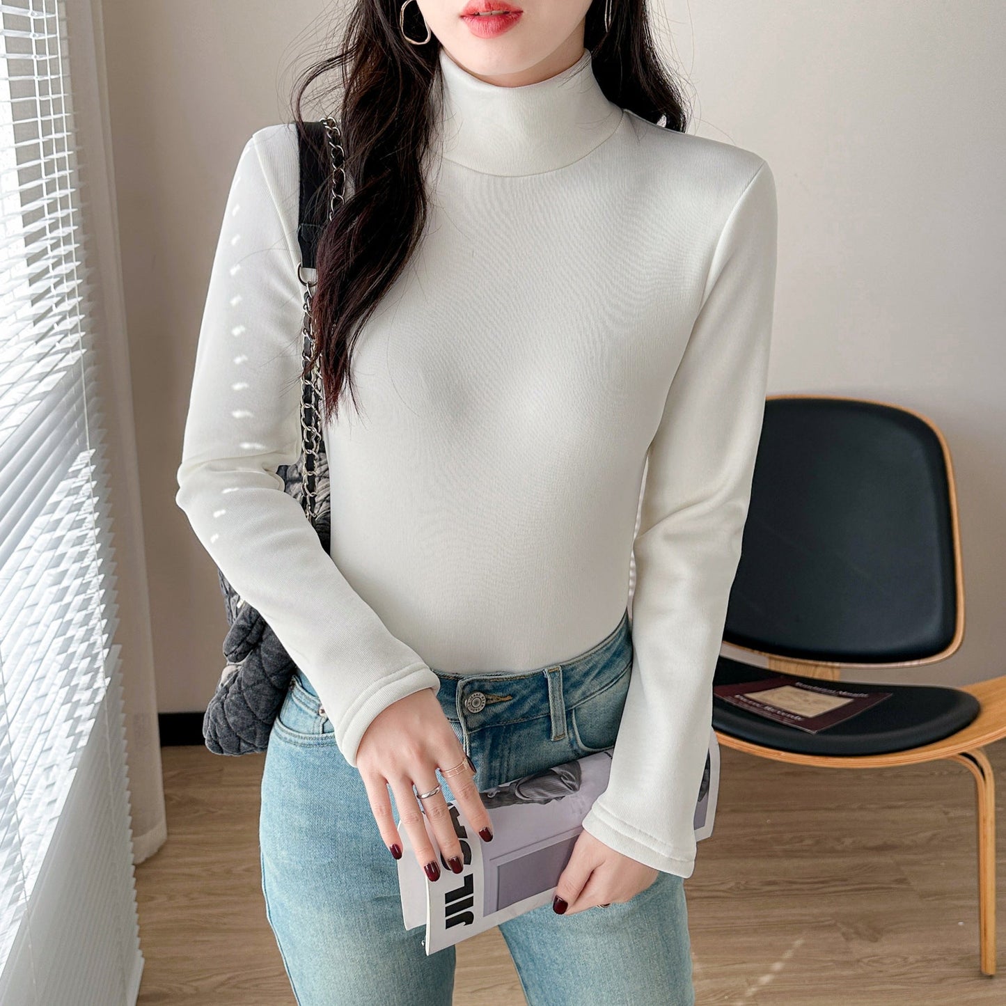 Damen Rollkragenpullover Langärmlig Eveloria