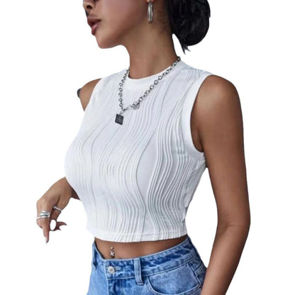 Damen Crop- Strukturiert Hochhalter Eveloria