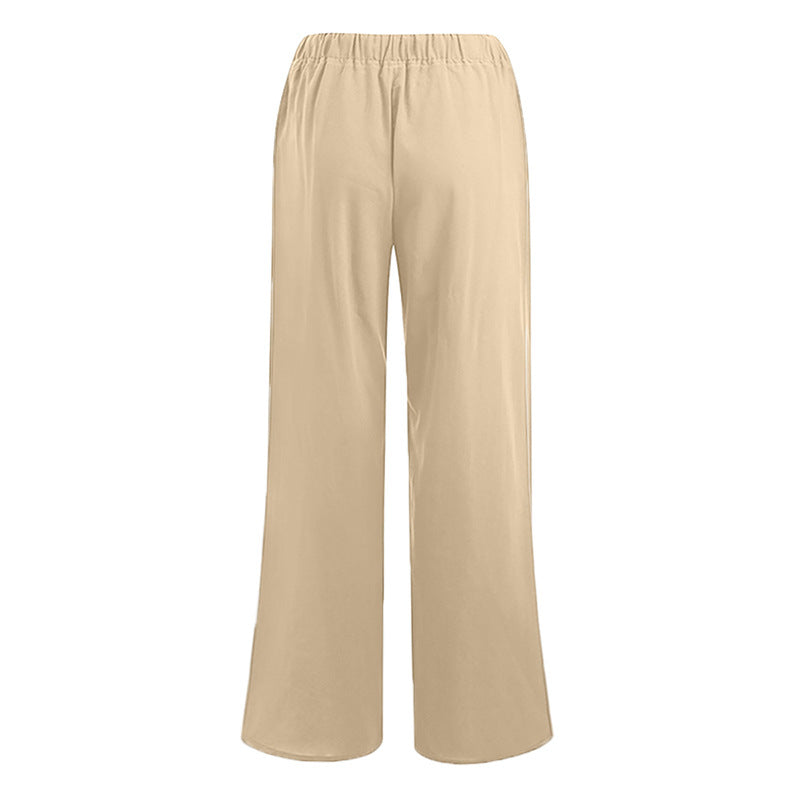 Damen Weite Leinenhose Bequem Eveloria