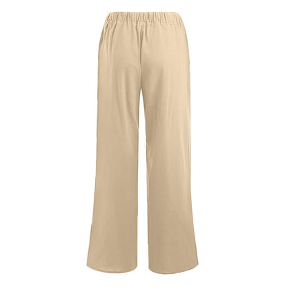 Damen Weite Leinenhose Bequem Eveloria