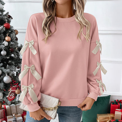 Damen Oversized Sweater mit Schleifendetails