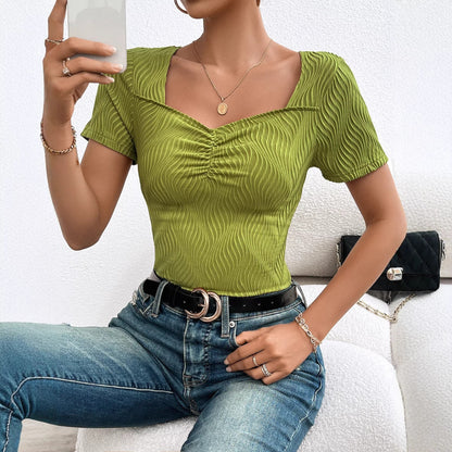 Damen Ripp- V-Ausschnitt Elegant