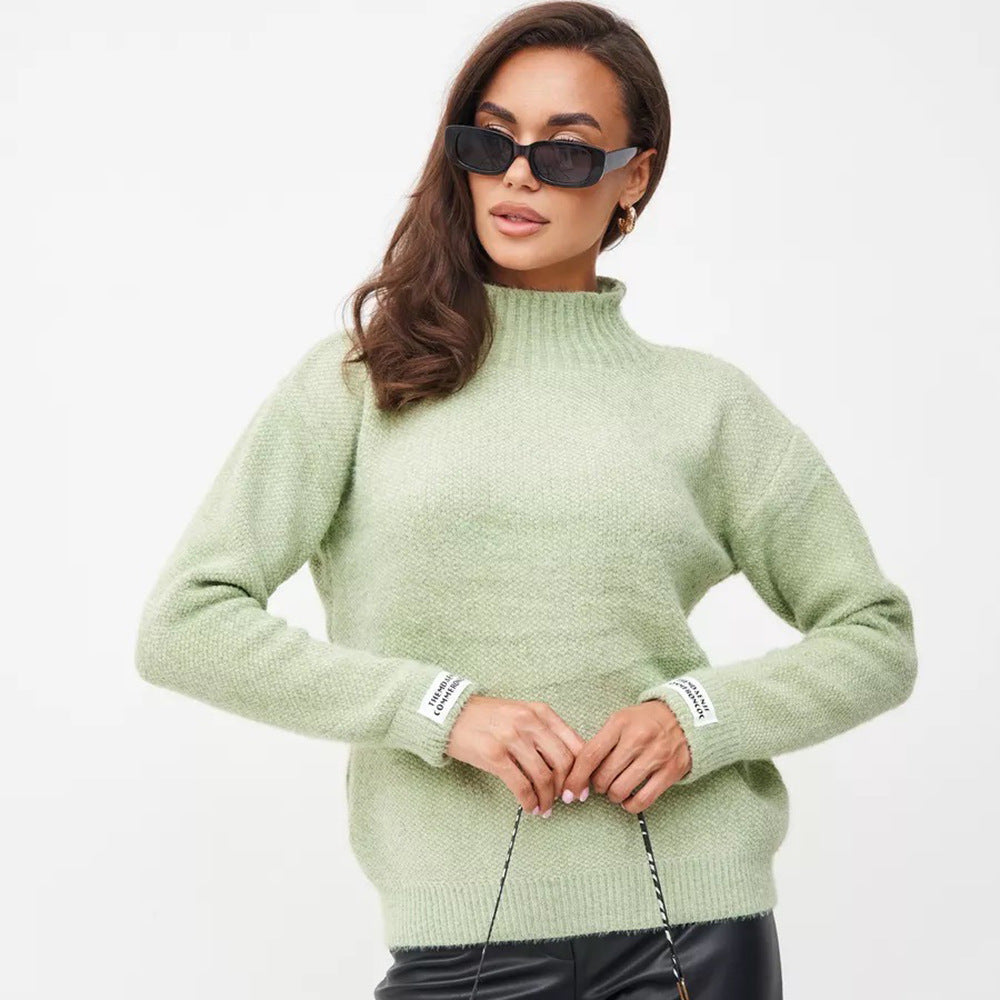 Damen Hochgeschlossener Pullover Weiches Strickmaterial Eveloria - Eveloria